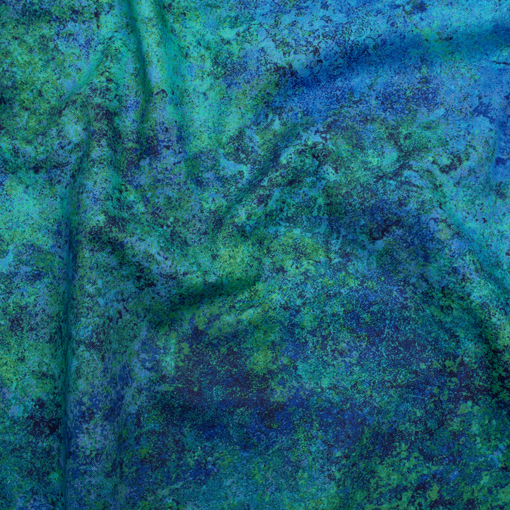 Stonehenge Wide Backing Quilting Cotton by Northcott - Blue Lagoon Textural Abstract, 108