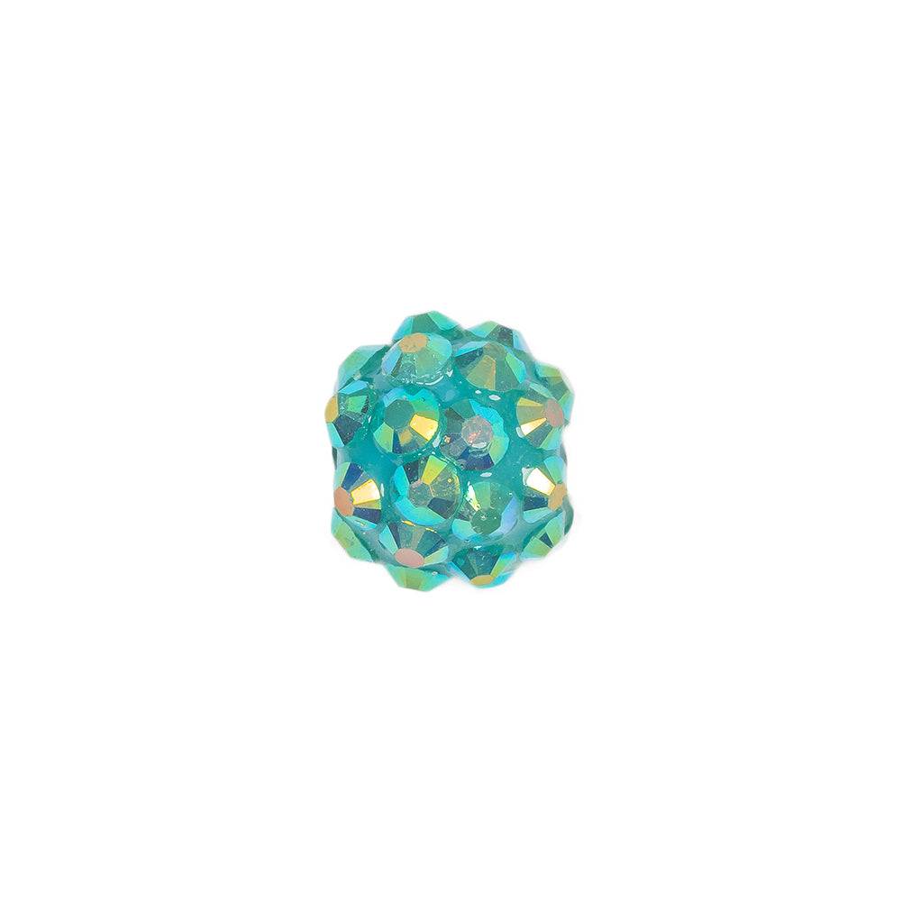 Turquoise AB Rhinestone and Resin Faceted 12mm Beads - 10pc - Joann Fabrics