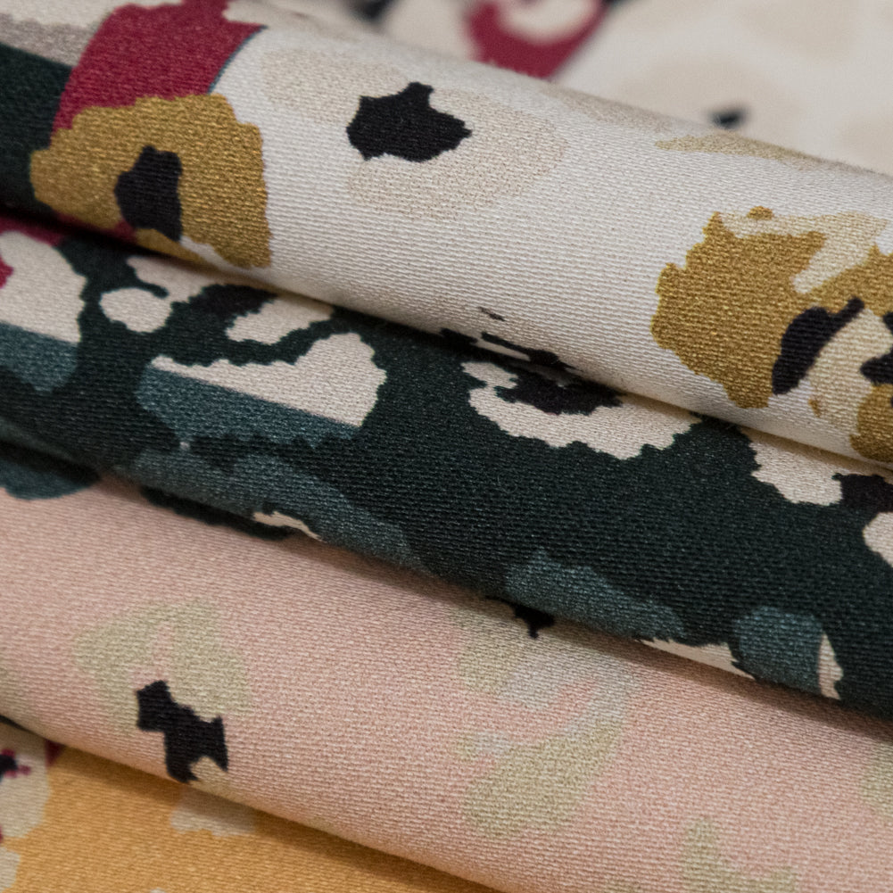 Stretch Cotton Sateen - Pink and Black Spotted Patchwork - Dissonant Disposition Print - Mood Exclusive Serengeti Collection - Joann Fabrics