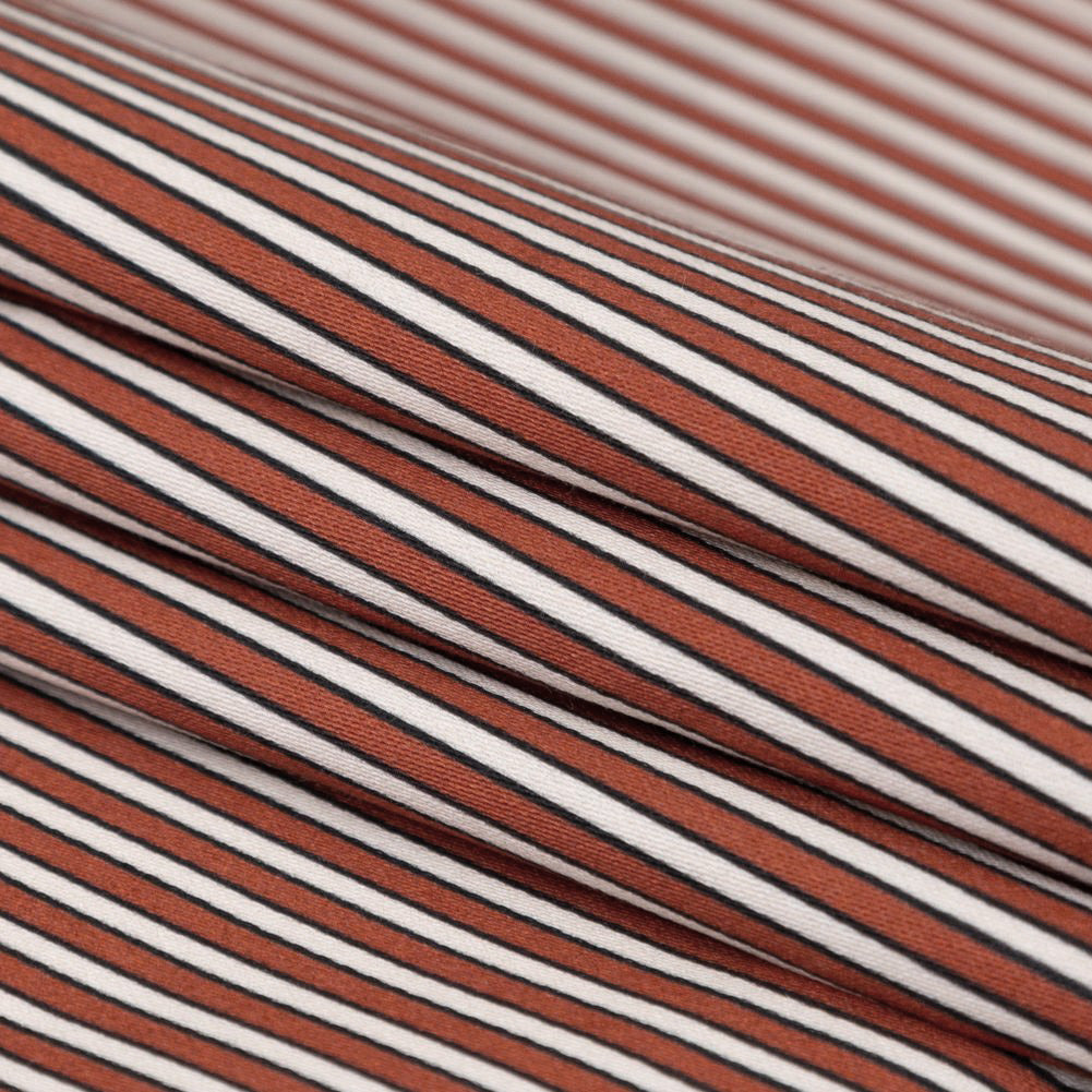 Stretch Cotton Sateen - Red and White Stripes - Evening Draws In Print - Mood Exclusive Kenko Collection - Joann Fabrics