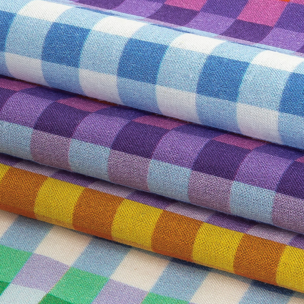 Cotton Voile - Rainbow Checkers - Picnic Patisserie Print - Mood Exclusive Sugar Collection - Joann Fabrics
