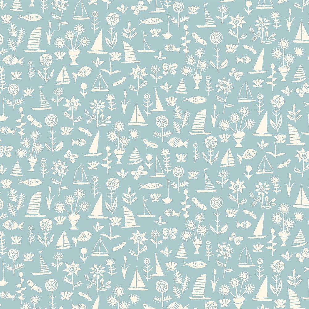 Liberty Art Fabrics Sky Blue Sealife Lasenby Quilting Cotton - Joann Fabrics