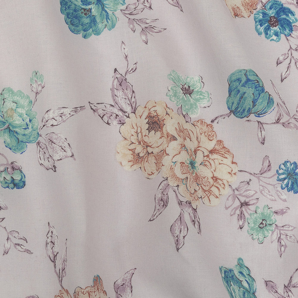 Lilac Floral Printed Linen Woven - Joann Fabrics