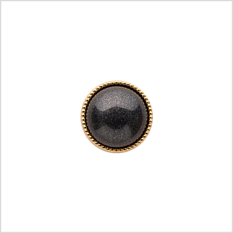 Italian Charcoal/Gold Shank Back Button - 16L/10mm - Joann Fabrics