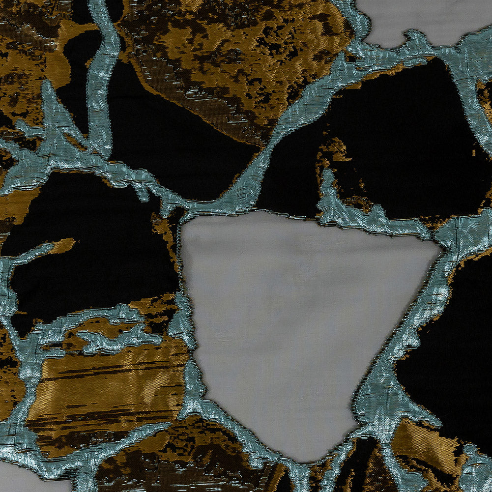 Metallic Gold and Glass-Sea Abstract Burnout Luxury Brocade - Joann Fabrics