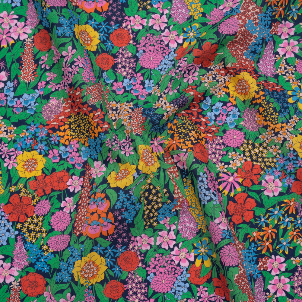 Liberty Fabrics Tana Lawn® - Ciara Multi Bright - Pink, Red and Green Flower Garden - Joann Fabrics