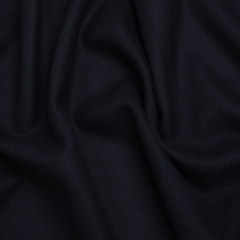 Heavyweight Wool Herringbone Twill Suiting by Alexander McQueen - Navy Blue - Designer Deadstock - Joann Fabrics