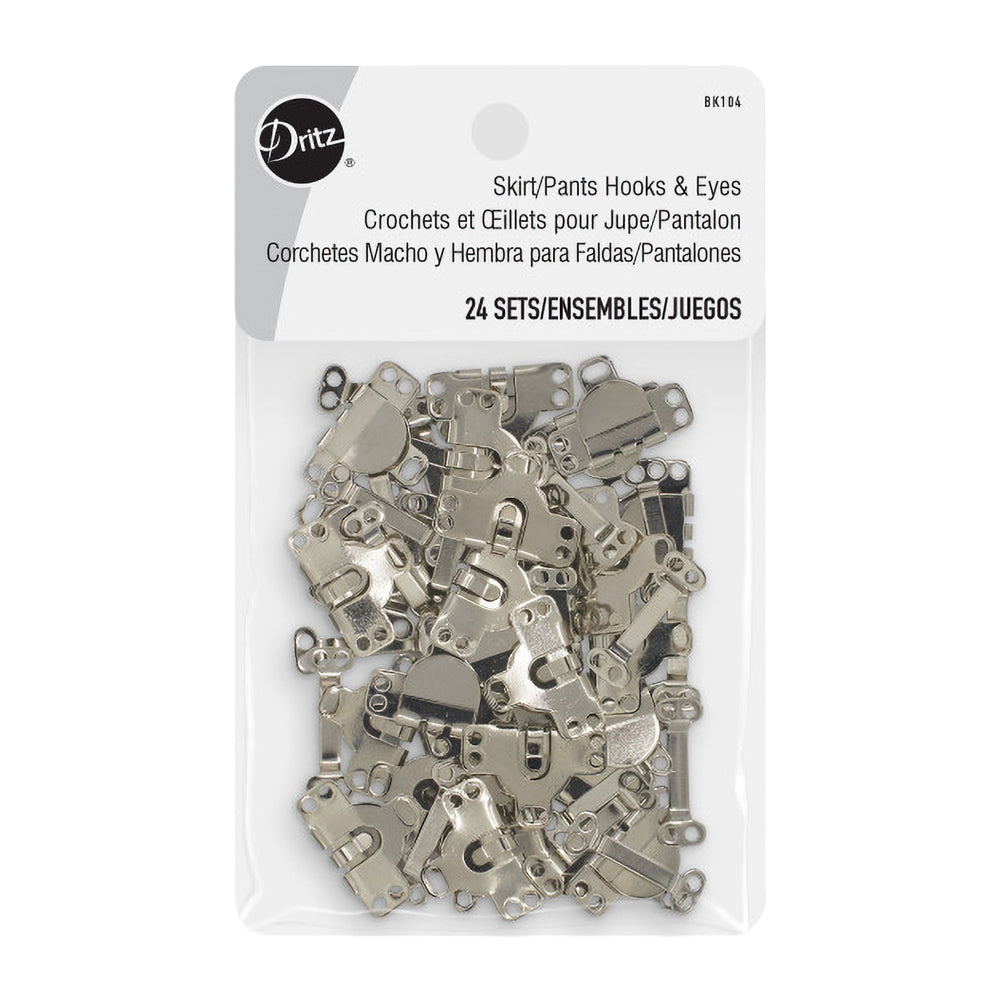 Dritz Skirt/Pants Hooks & Eyes - Nickel - 24 Sets - Joann Fabrics
