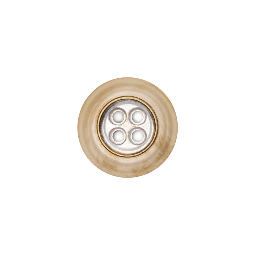 Italian Kelp and Silver Nailshead and Translucent Plastic 4-Hole Button - 24L/15mm - Joann Fabrics