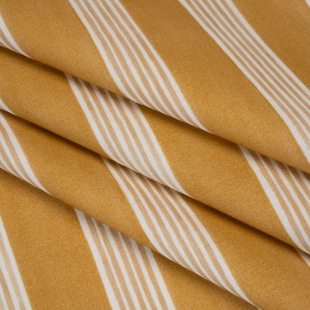Brushed Cotton and Linen Canvas - Ochre Stripes - British Imported - Joann Fabrics