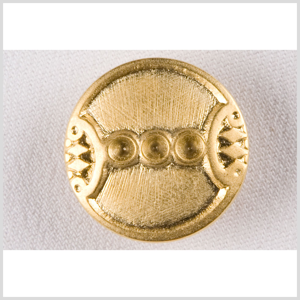 Metal Shank Back Button - 24L/15mm - Bright Gold Circles and Diamonds - Joann Fabrics