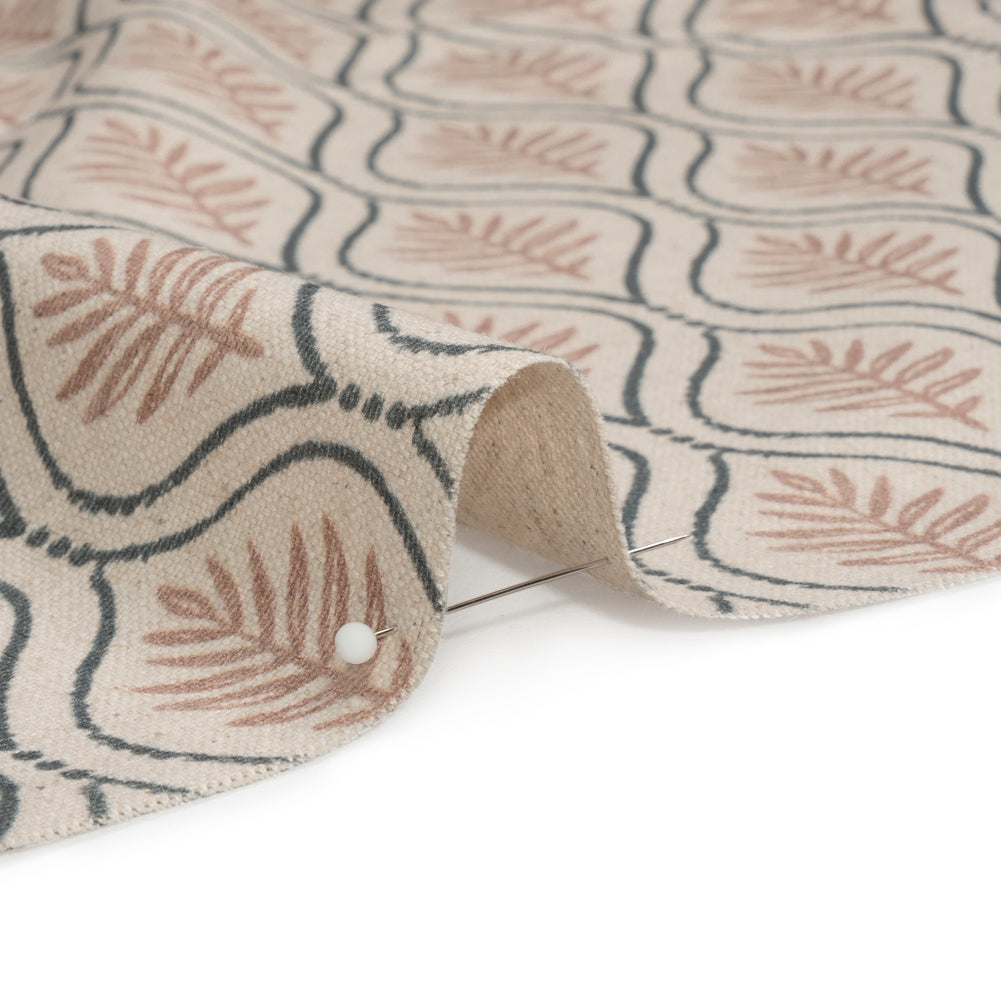 Cotton and Linen Canvas Print - Rose Leaf Motif - British Imported - Joann Fabrics