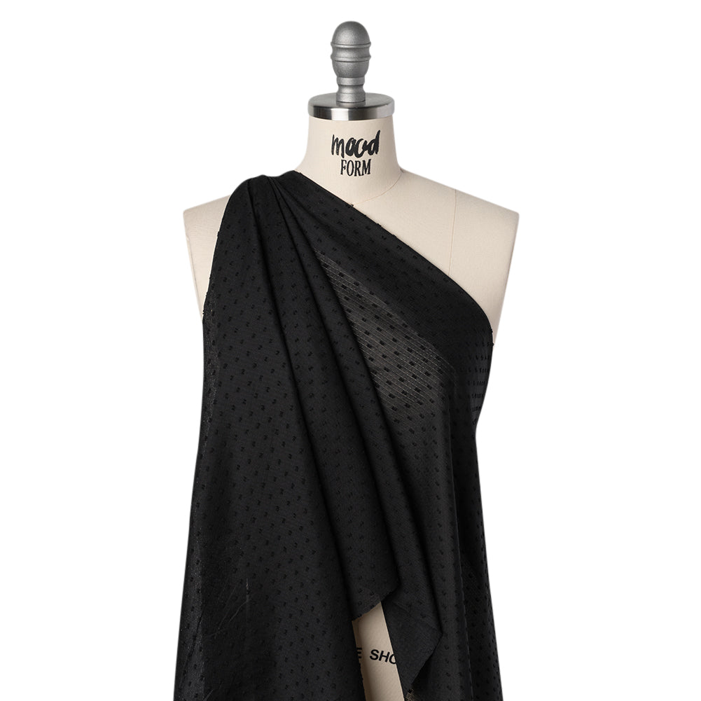 Swiss Dot Gridded Cotton Voile - Black - Famous Australian Designer Deadstock - Joann Fabrics