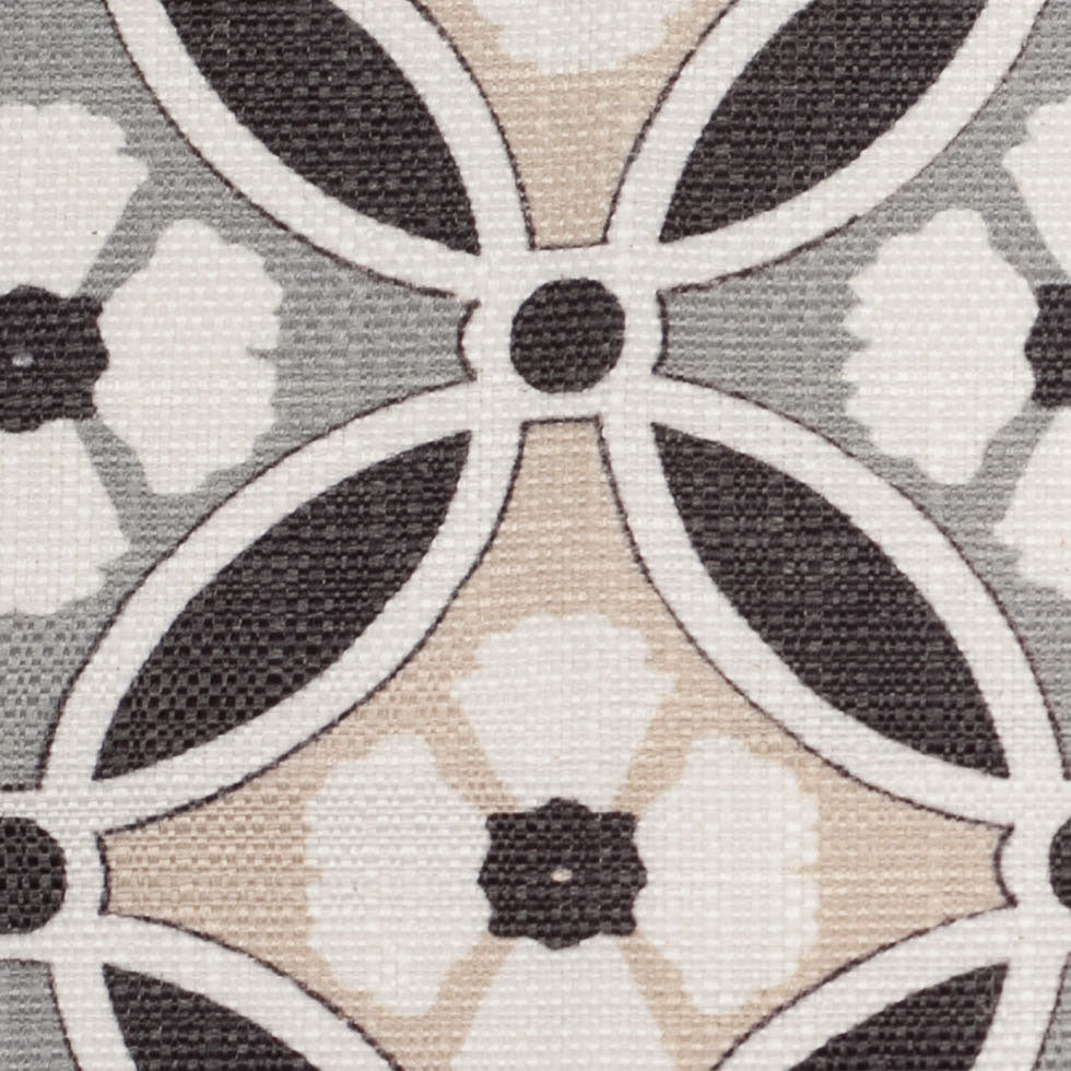 Spanish Black/Gray Floral Geometric Poly/Cotton Canvas - Joann Fabrics