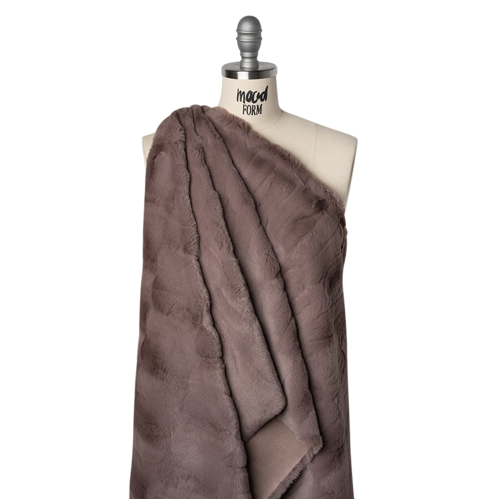 Textured Short Pile Recycled Polyester Faux Fur - Dusty Mauve Abstract - Joann Fabrics