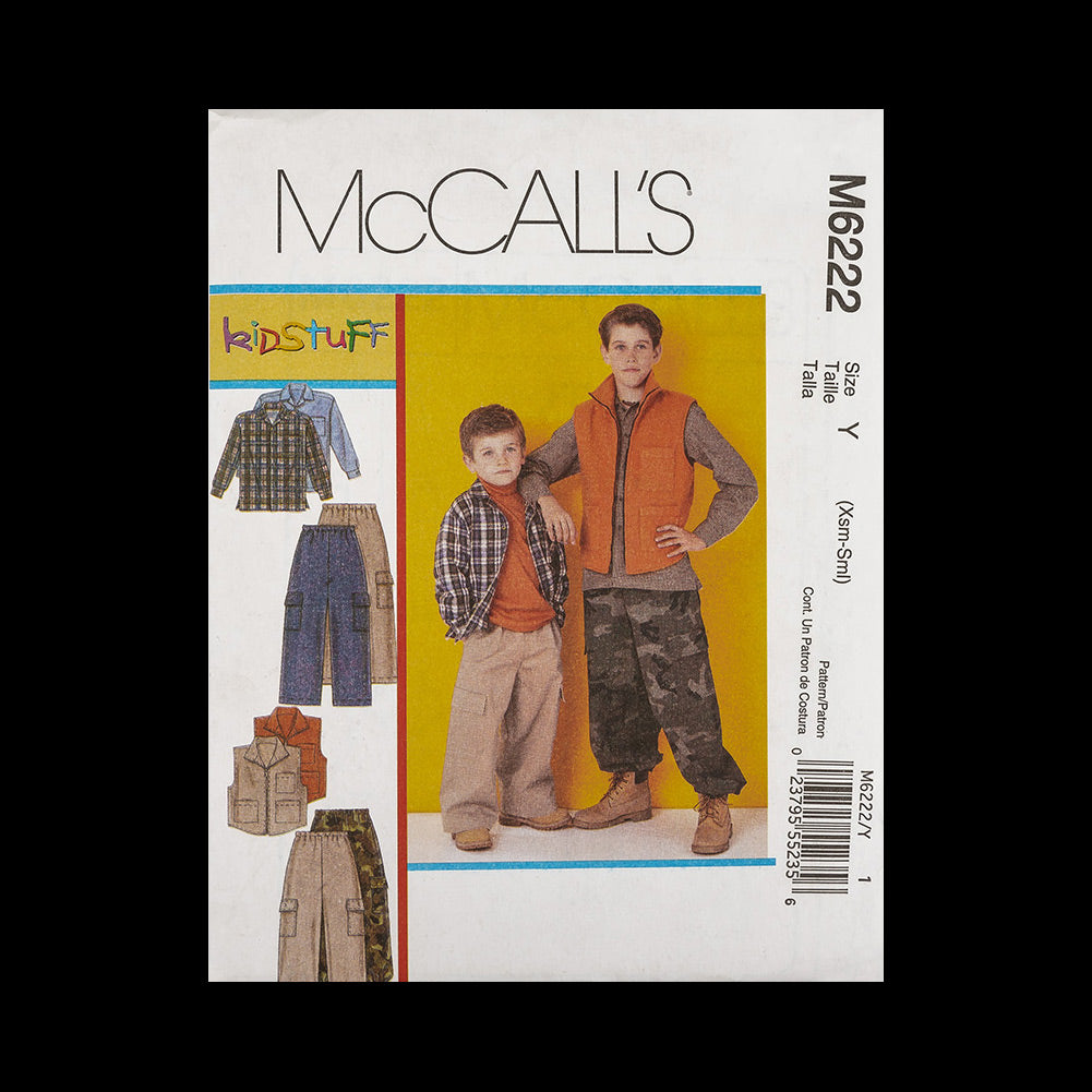 McCall's Boy's Shirt, Vest and Pants Pattern M6222 Size Y (XSM-SML) - Joann Fabrics