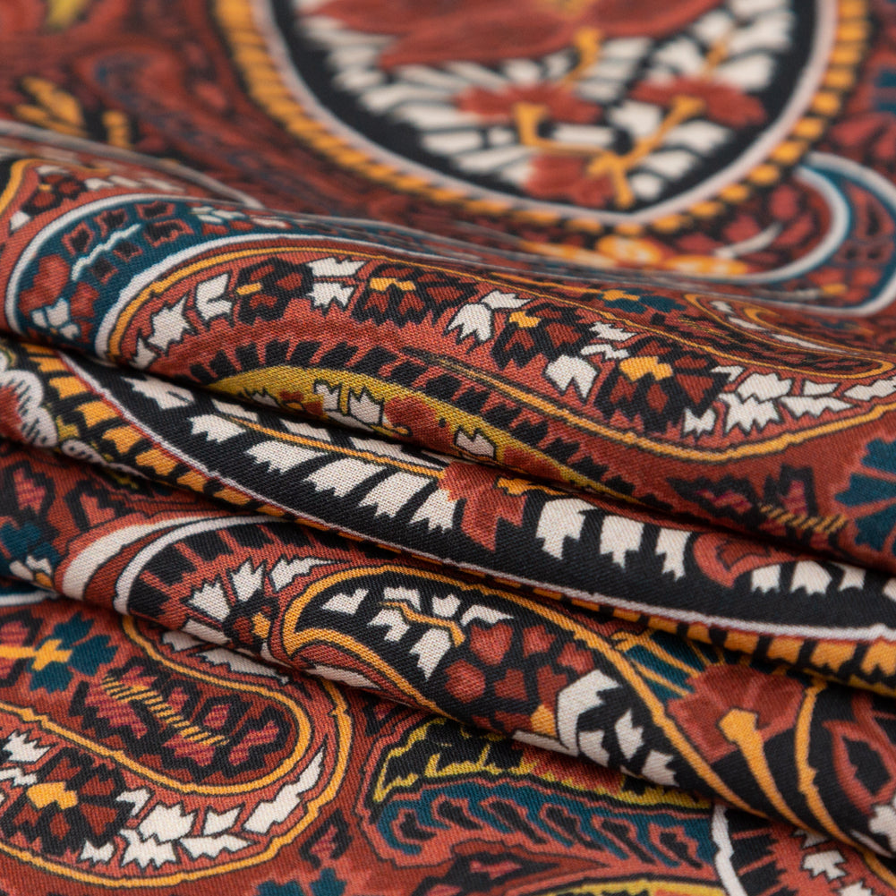 Cotton Voile - Brown and Red Paisley - Only By Luck Print - Mood Exclusive Kenko Collection - Joann Fabrics