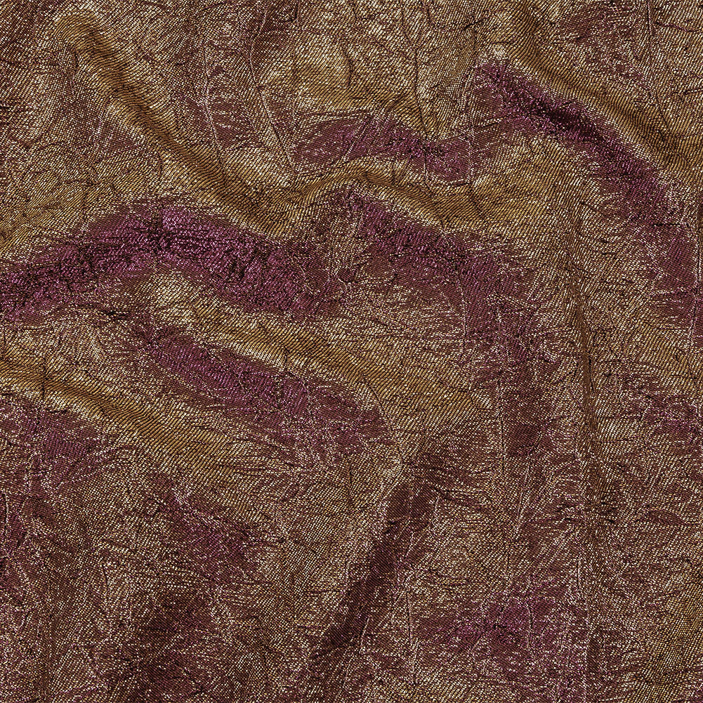 Astrolabe Metallic Purple and Gold Crinkled Luxury Brocade with Black Backing - Joann Fabrics