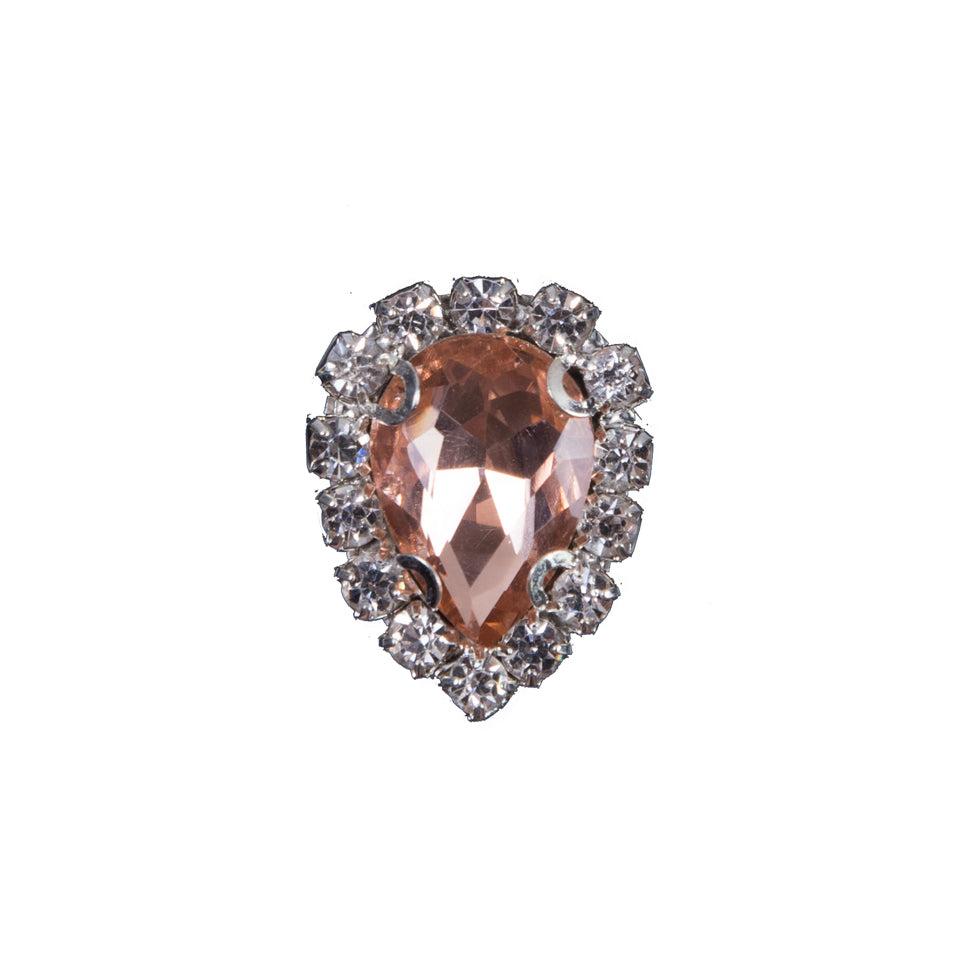 Italian Peach Teardrop Rhinestone Button - 32L/20mm - Joann Fabrics
