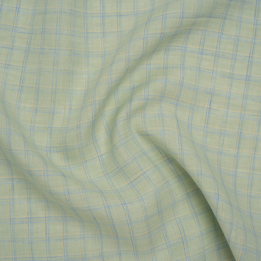 Lightweight Linen Woven - Mint Green, Sky Blue and Pale Yellow Plaid - Joann Fabrics