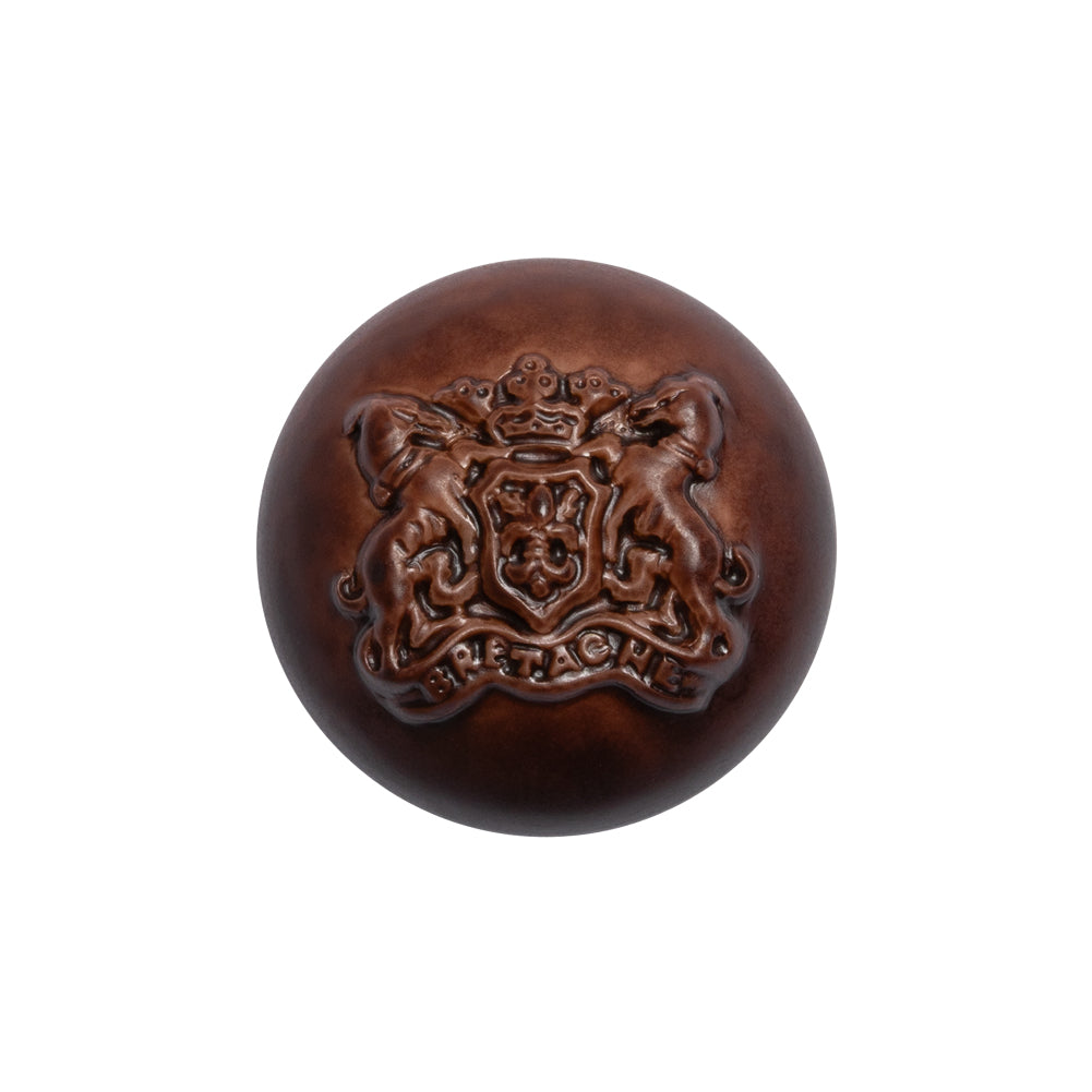 Half Dome Plastic Shank Back Button - Bordeaux Coat of Arms Embossed - 36L/23mm - Joann Fabrics