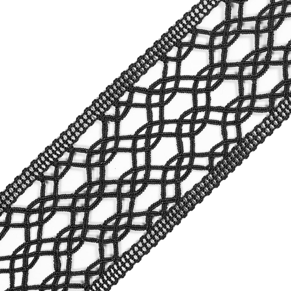 Black European Crochet Trim - 2.25