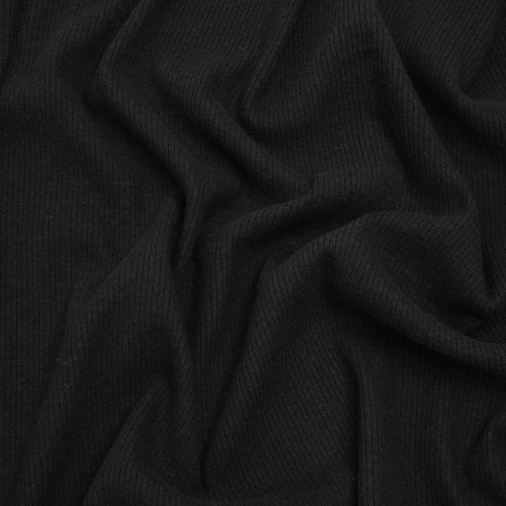 Stretch Brushed Double Face 2x2 Rib Knit - Black - Deadstock - Joann Fabrics