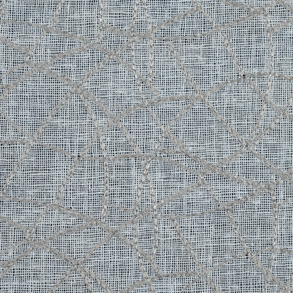 Gray and Metallic Silver Embroidered Drapery Sheer - Joann Fabrics