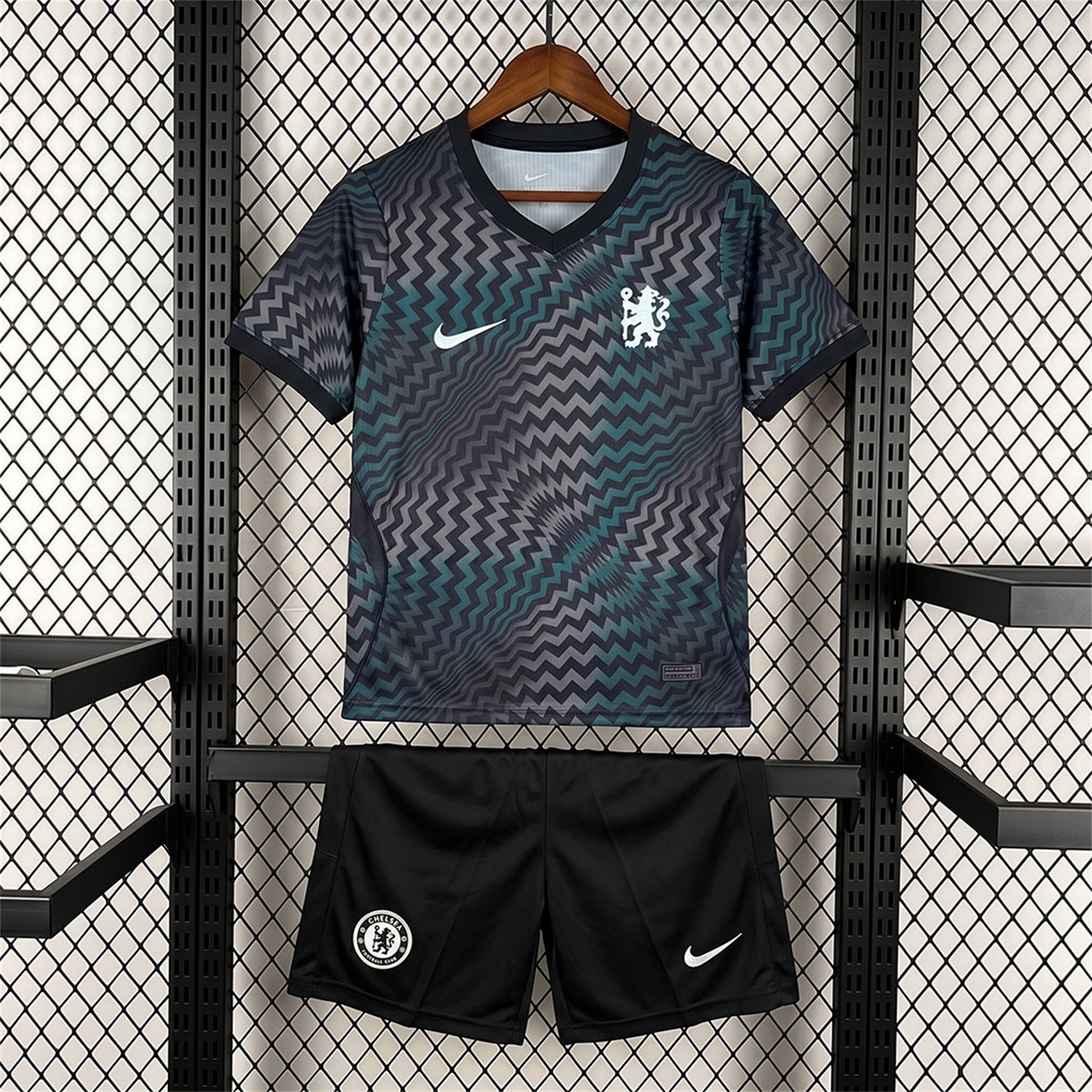 C.H.E.L.S.E.A 26-27 Teal Wave Print Goalkeeper Jersey - UnitedFutballJersey