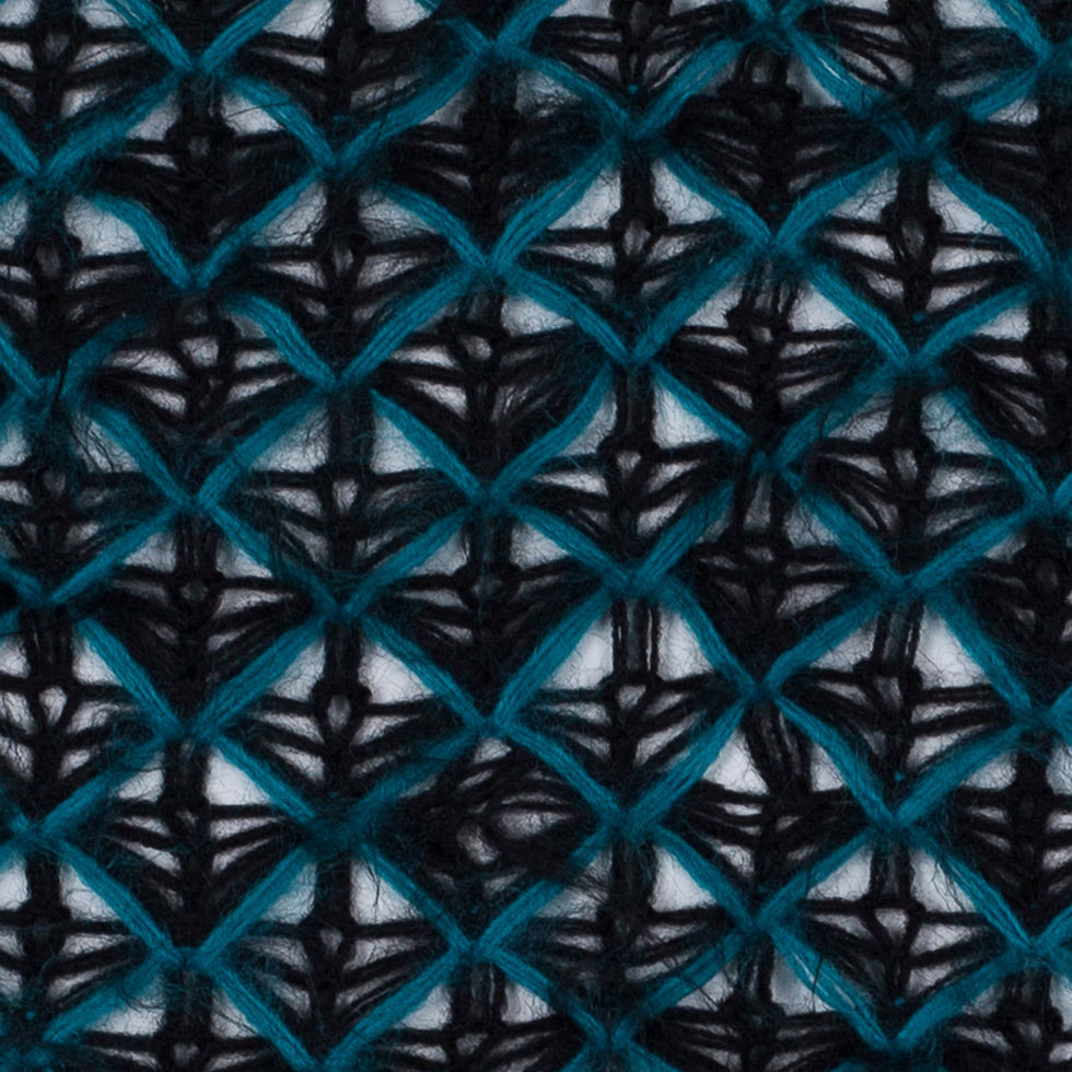 Lacey Diamonds Acrylic Knit - Black and Teal - Joann Fabrics