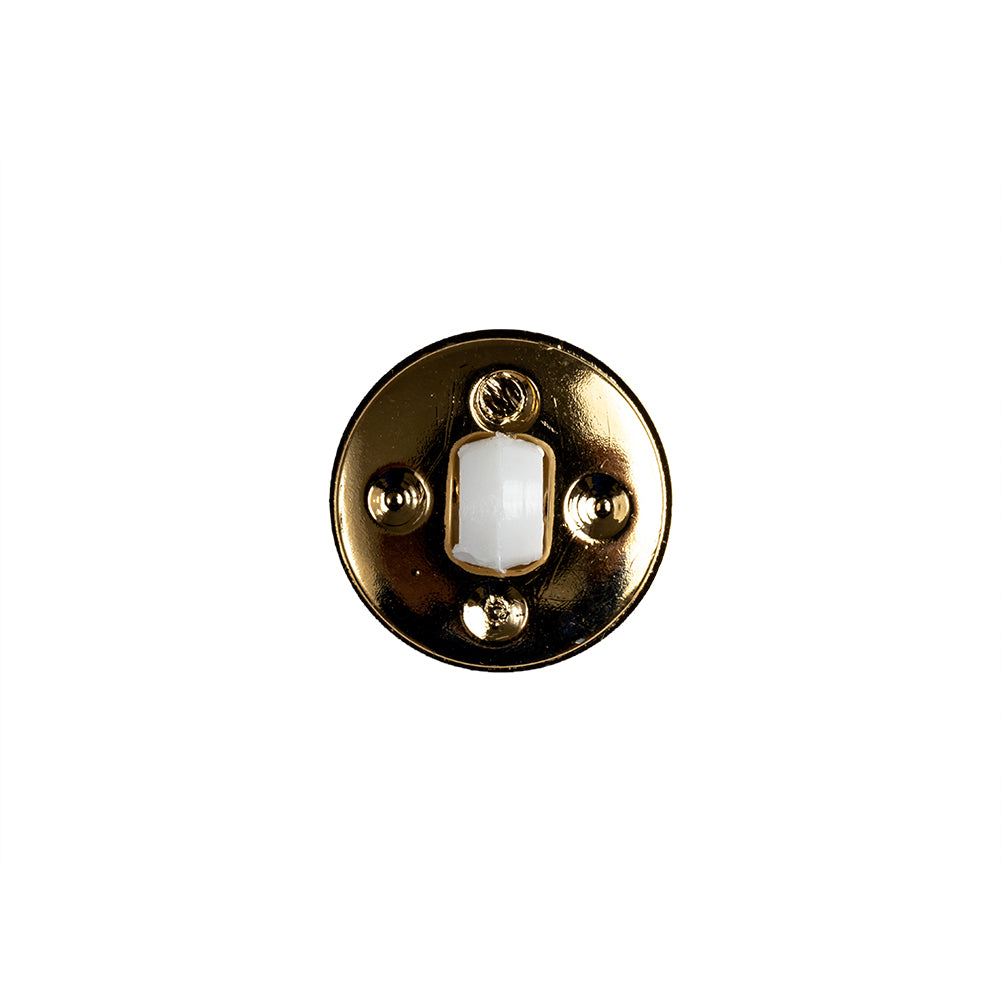 White and Gold 2-Piece Cone-Shaped Shank Back Button - 22L/14mm - Joann Fabrics