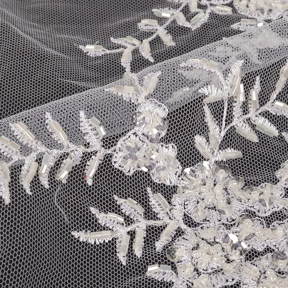 Cloud Dancer Floral Beaded Embroidered Bridal Lace - Joann Fabrics