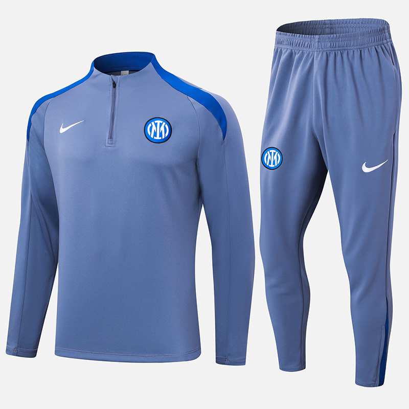 2024/2025 Inter Milan Half-Pull Training Suit Grey Football Jersey 1:1  Thai Quality Set