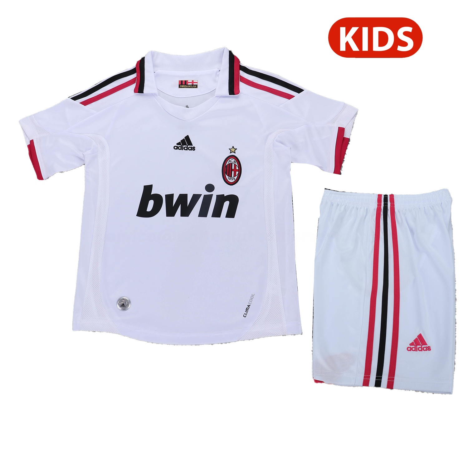 Retro AC Milan 2009-10 Away White Kids Kit - UnitedFutballJersey