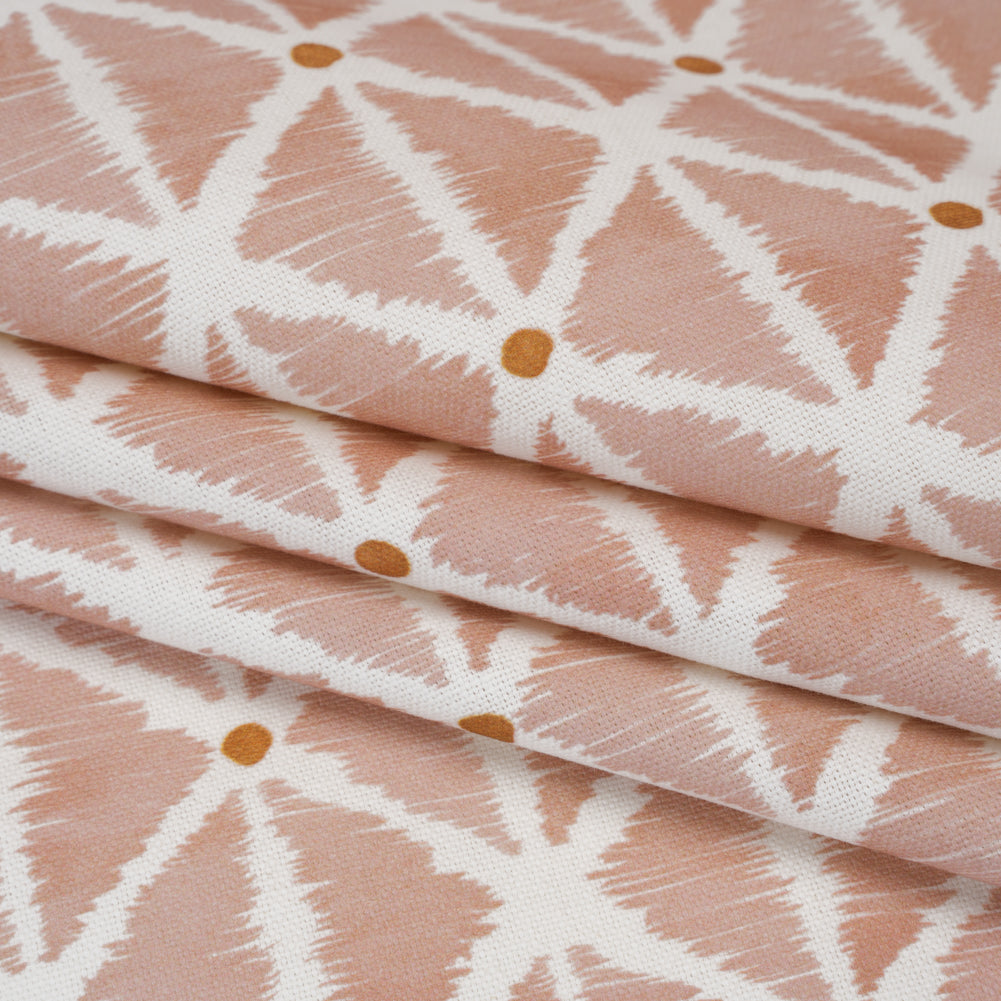 Brushed Cotton and Linen Canvas Print - Plaster Sketched Lattice with Dots - British Imported - Joann Fabrics