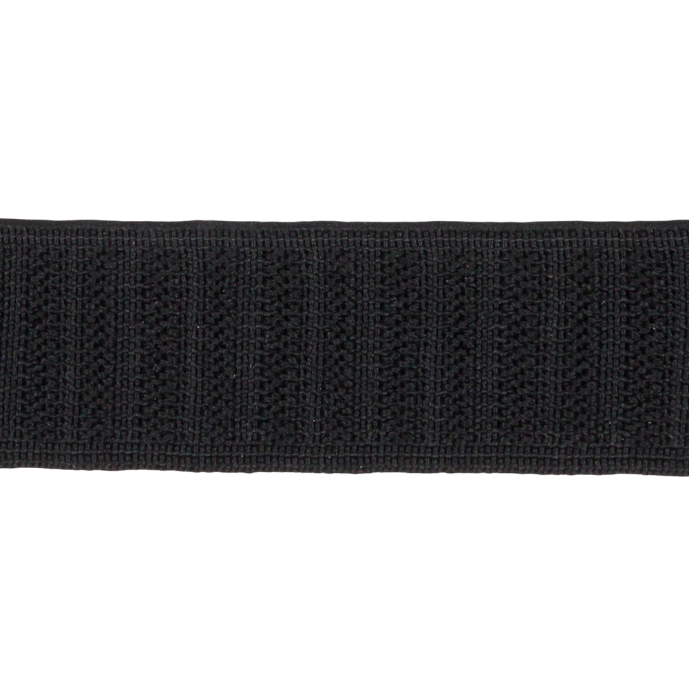 Black Ribbed Elastic Trim - 1