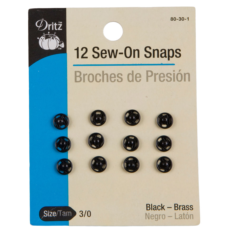 Dritz Black Sew On Snaps Size 3 - 12ct - Joann Fabrics