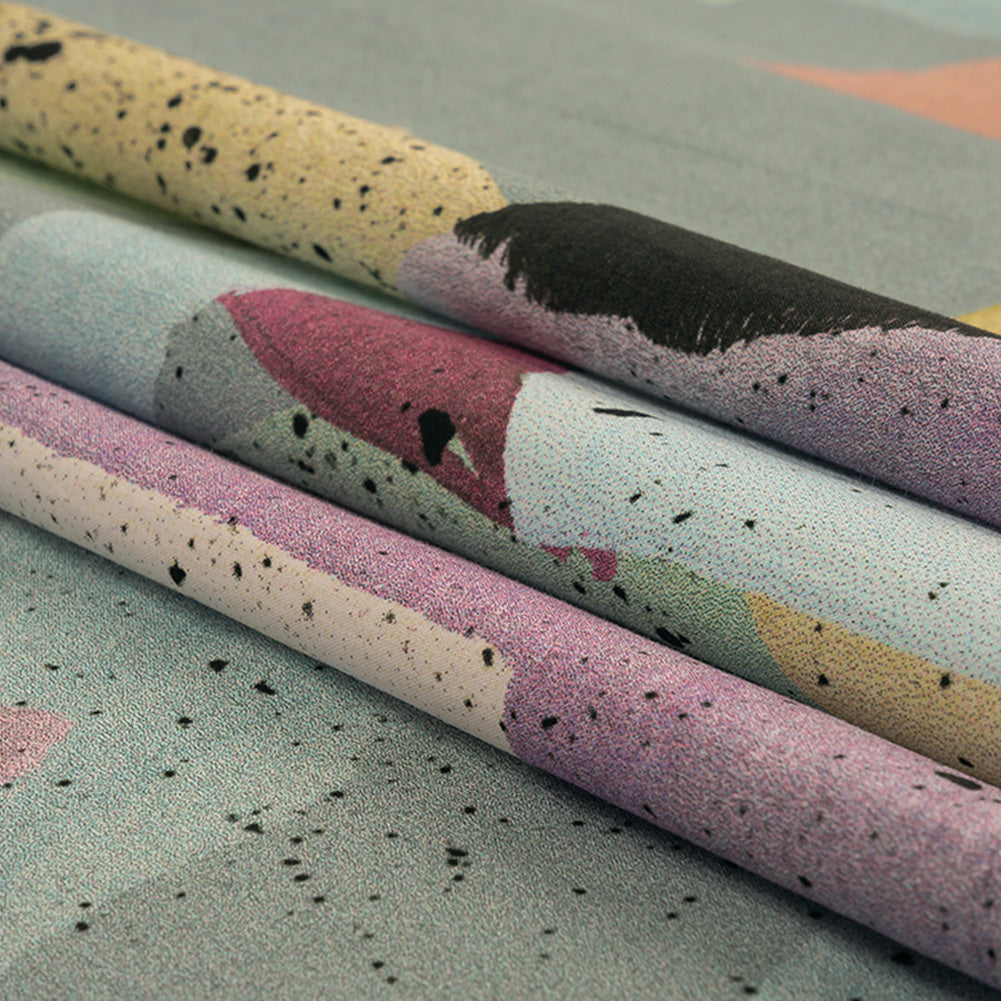 Cotton Poplin - Gray and Multicolor Abstract - Purple Haze Print - Mood Exclusive Avenable Collection - Joann Fabrics