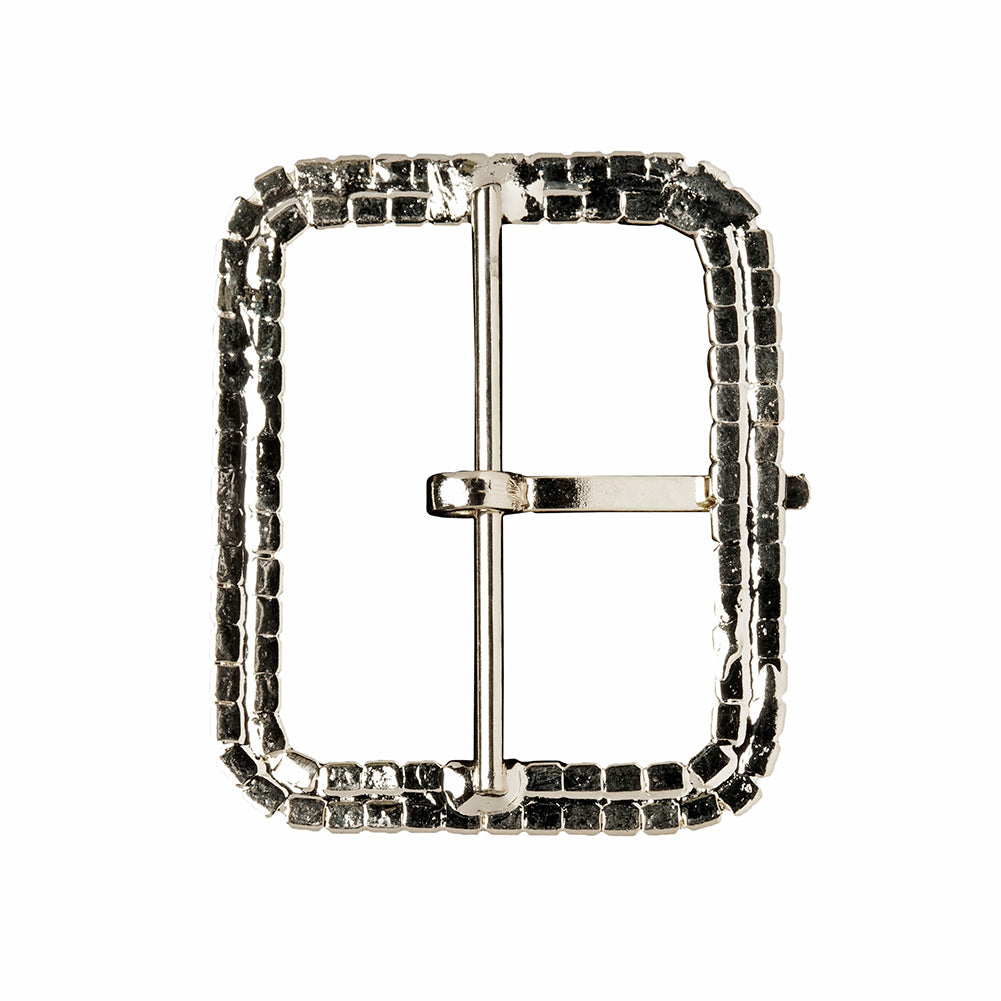Swarovski Crystal and Silver Rounded Rectangular Rhinestone Buckle - 2