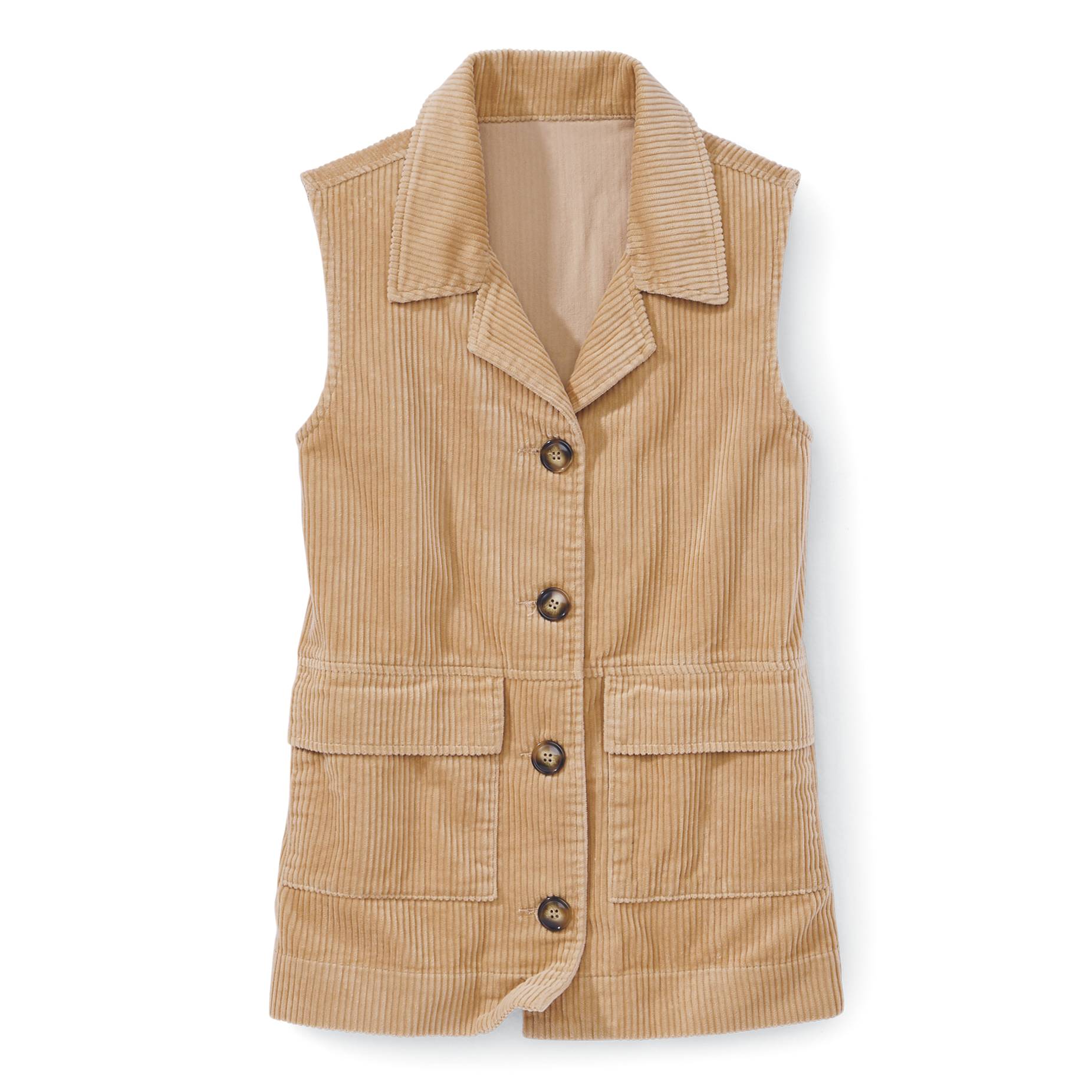 Classic Cotton Corduroy Vest, Button Front, Flap Pockets - Northstyle Catalog