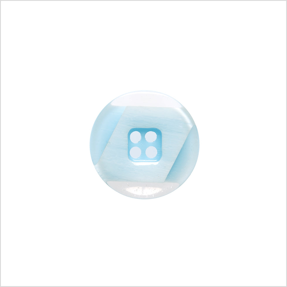 Italian Light Blue Abstract Semi-Clear 2-Hole Plastic Button - 24L/15mm - Joann Fabrics
