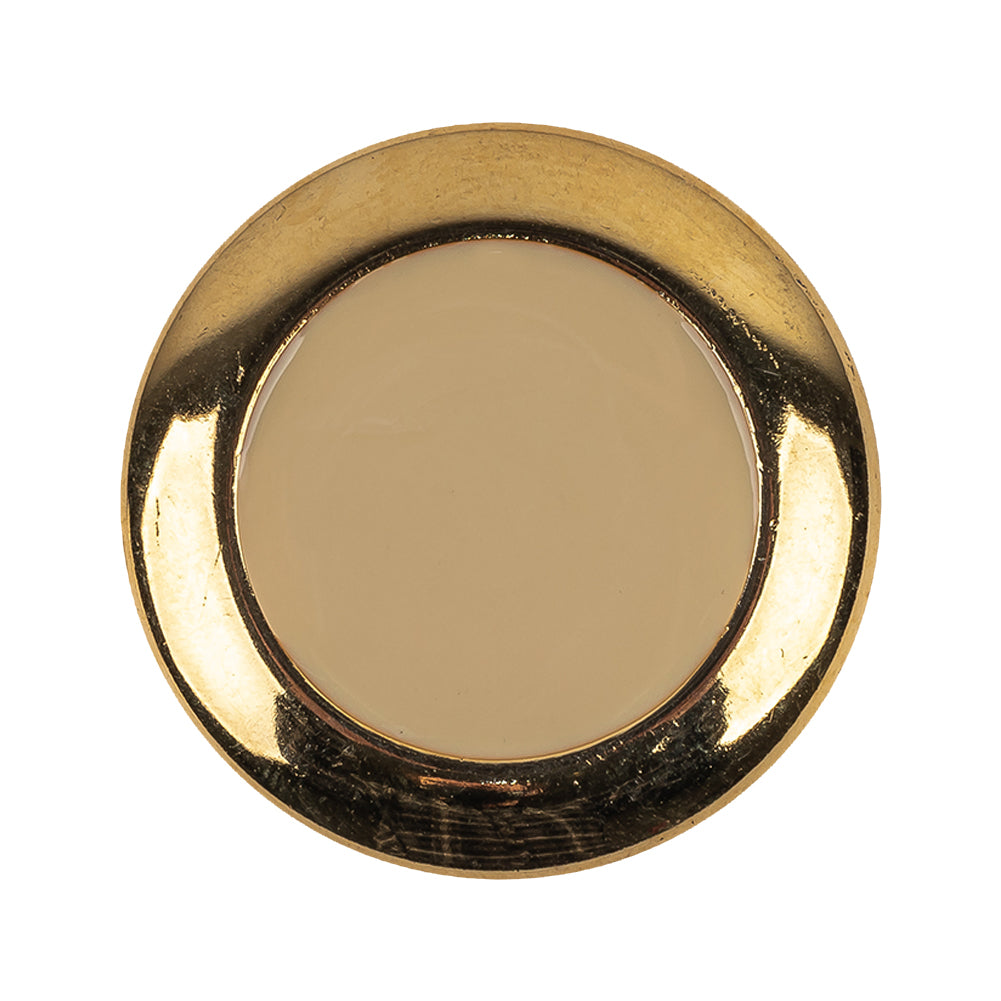 Metallic Gold and Ivory Plastic Shank Back Button - 48L/30.5mm - Joann Fabrics