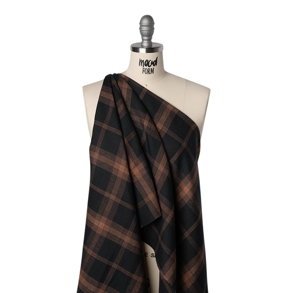Lightweight Linen Woven - Black and Brown Plaid - Joann Fabrics