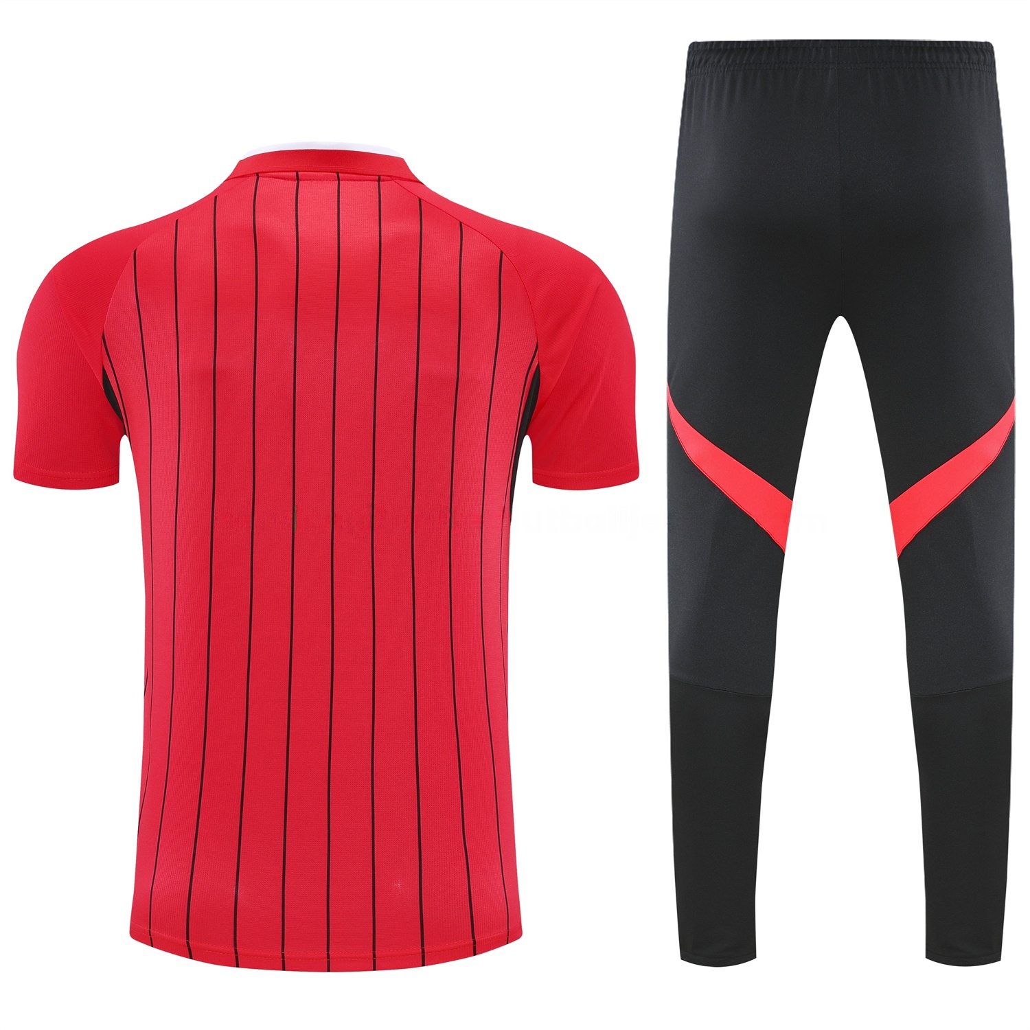 Manchester United 25-26 POLO Short-Sleeve Training Set - Red Top and Black Pants - UnitedFutballJersey