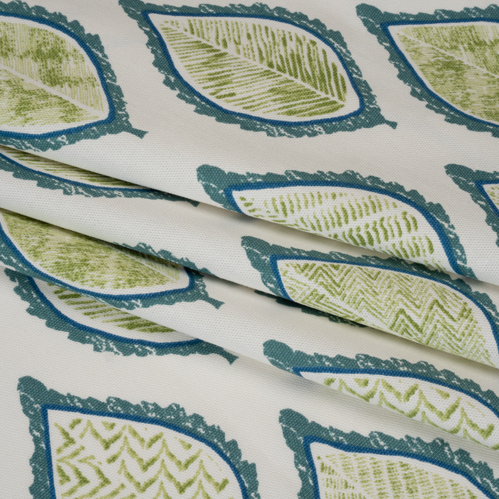 Cotton Canvas Print - Lagoon Textured Leaves - British Imported - Joann Fabrics