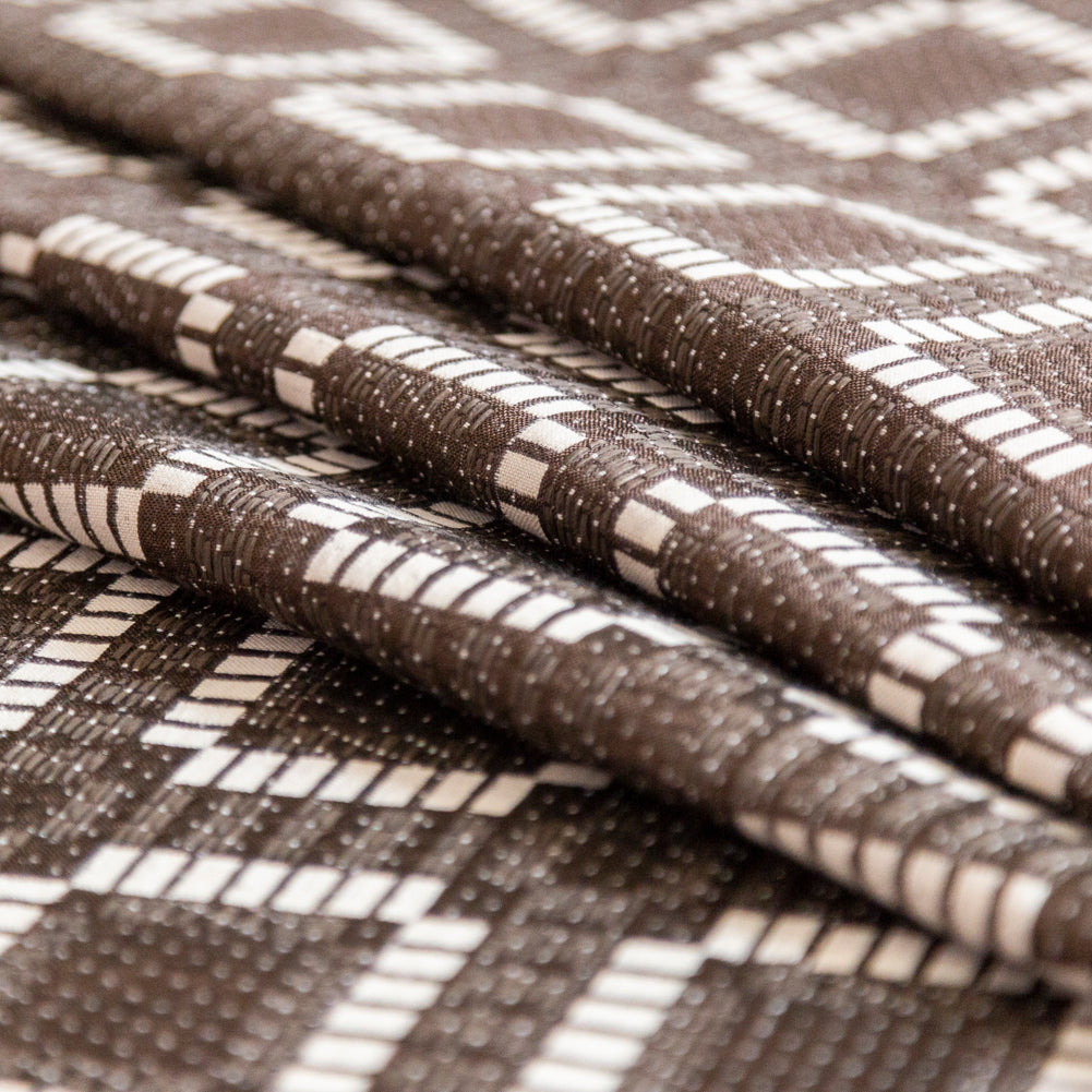 Brown and Ivory Geometric Woven Panel - Joann Fabrics