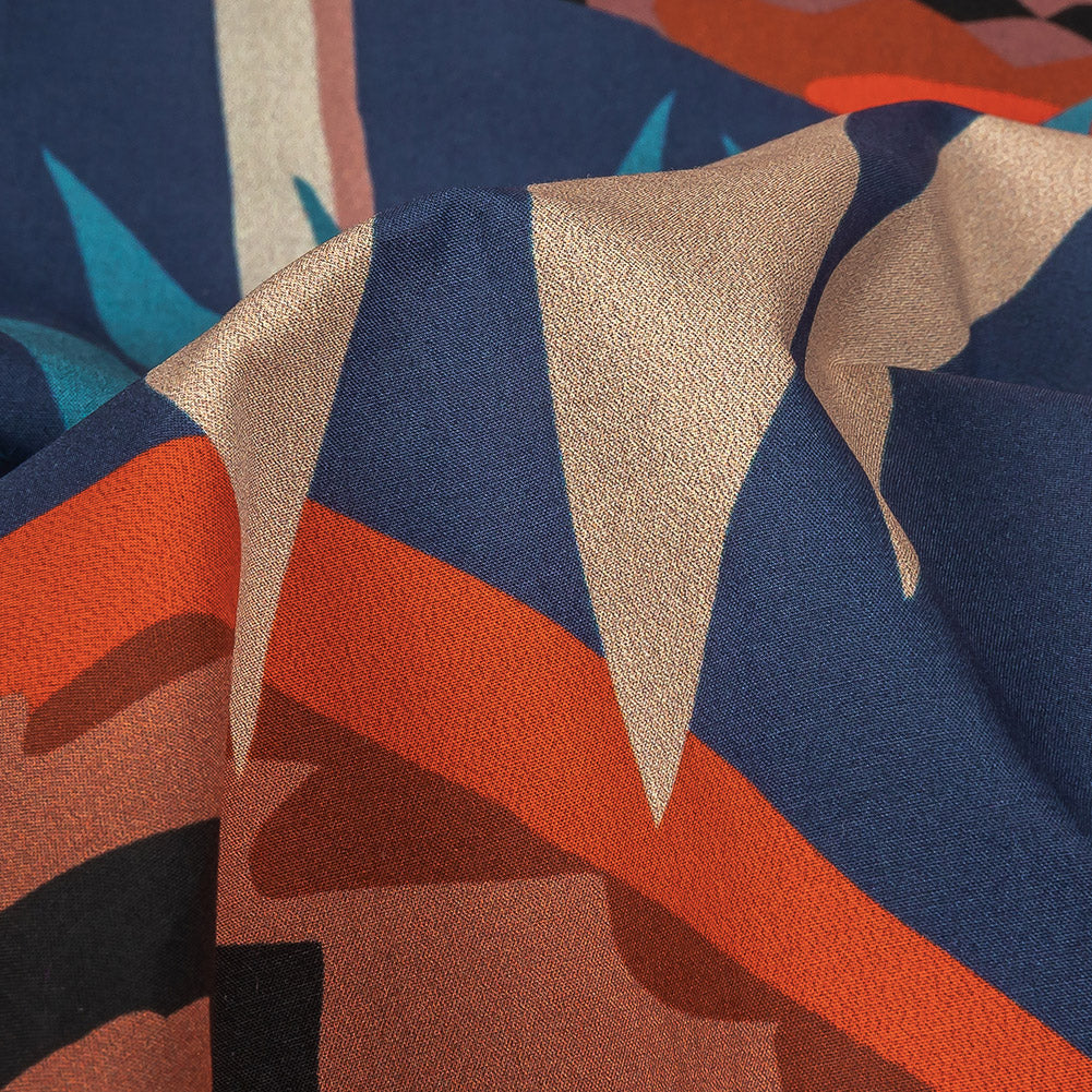 European Navy and Sun Baked Red Flamingo Printed Cotton Poplin - Joann Fabrics