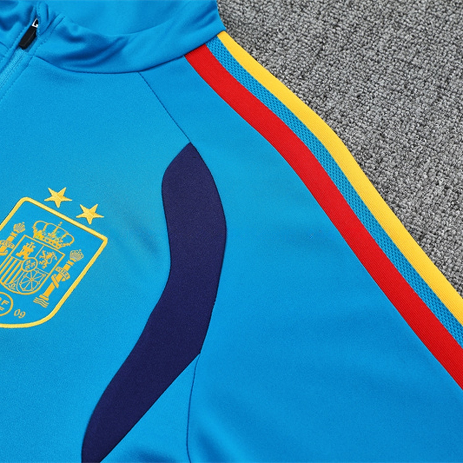 Spain 2026 Long Sleeve Training Set - Lake Blue Top & Deep Blue Pants - UnitedFutballJersey