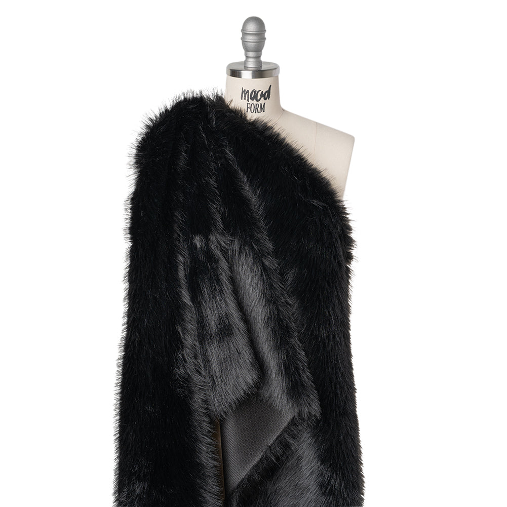 Long Pile Recycled Polyester Faux Fur - Black - Joann Fabrics