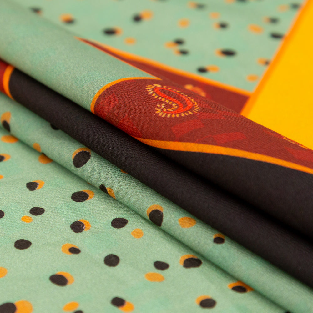 Cotton Voile - Mint, Yellow and Red Geometric - Geometric Playdates Print - Mood Exclusive St. Tropez Collection - Joann Fabrics